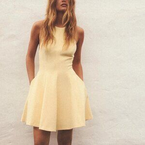 Zara Halter Short Dress - butter yellow